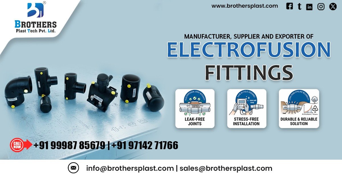 HDPE electrofusion fittings including couplers, tees, elbows, reducers, and end caps for pipeline systems in Kenya